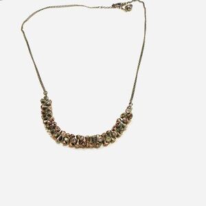 Fossil Black 18" Necklace with Center Cluster Swarovski Pink/White Stones